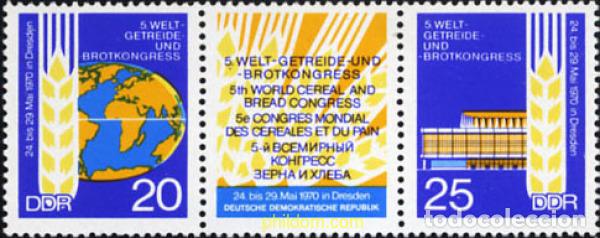 Sellos: 271044 MNH ALEMANIA DEMOCRATICA 1970 5 CONGRESO MUNDIAL DEL CEREAL Y EL PAN EN DRESDE