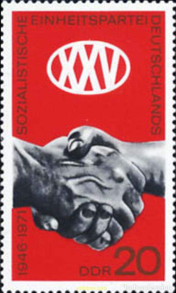 Stamps: 150708 MNH ALEMANIA DEMOCRATICA 1971 25 ANIVERSARIO DEL PARTIDO SOCIALISTA UNITARIO ALEMAN