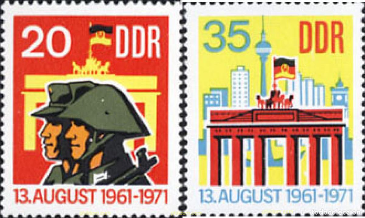 Stamps: 150714 MNH ALEMANIA DEMOCRATICA 1971 10 ANIVERSARIO DEL MURO DE BERLIN
