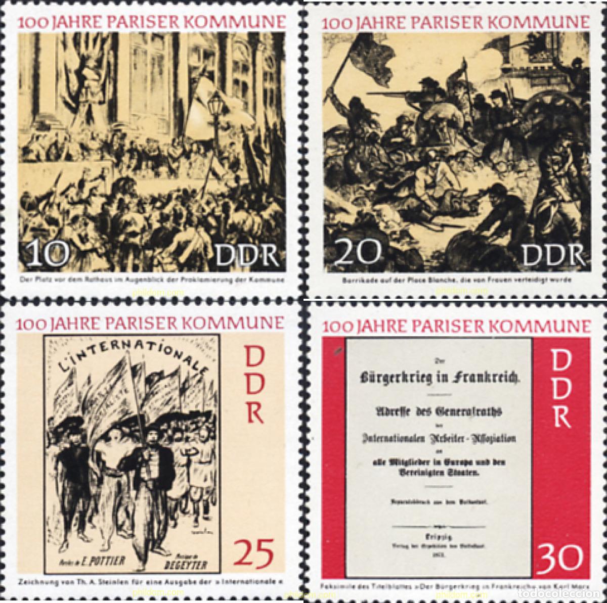 Sellos: 150706 MNH ALEMANIA DEMOCRATICA 1971 CENTENARIO DE LA COMUNA DE PARIS