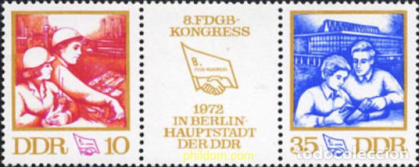 Sellos: 286419 MNH ALEMANIA DEMOCRATICA 1972 8 CONGRESO DE LA CONFEDERACION DE SINDICATOS LIBRES ALEMANES