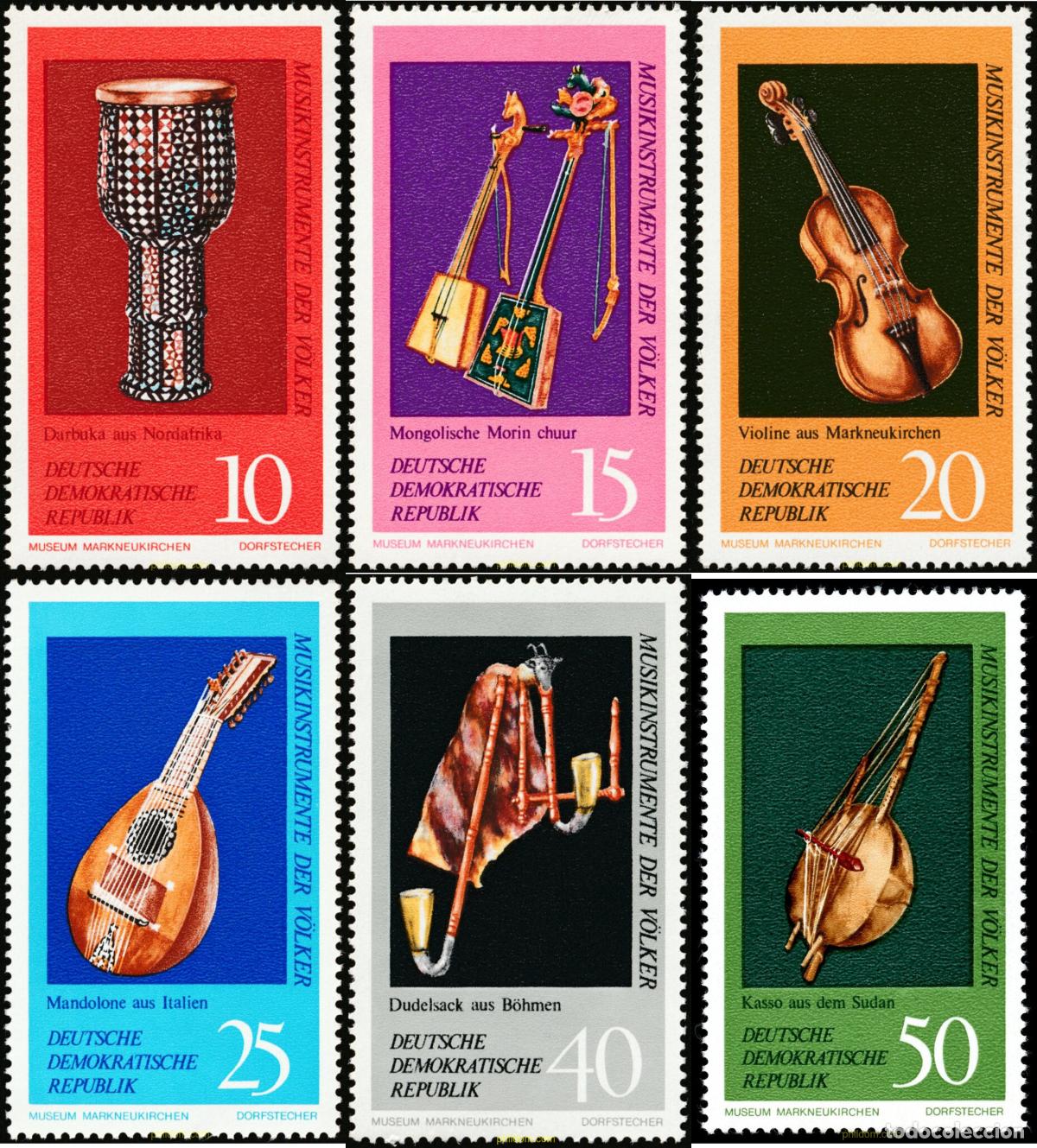 Sellos: 150721 MNH ALEMANIA DEMOCRATICA 1971 INSTRUMENTOS MUSICALES