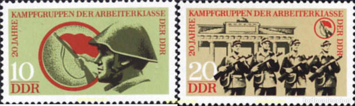 Sellos: 150747 MNH ALEMANIA DEMOCRATICA 1973 20 ANIVERSARIO DE LOS GRUPOS DE COMBATIENTES OBREROS