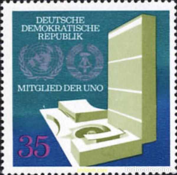 Sellos: 150750 MNH ALEMANIA DEMOCRATICA 1973 LA REPUBLICA DEMOCRATICA ALEMANA MIEMBRO DE LAS NACIONES UNIDA