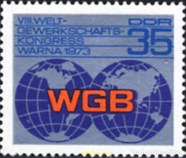 Sellos: 150751 MNH ALEMANIA DEMOCRATICA 1973 8 CONGRESO DE LA FEDERACION SINDICAL MUNDIAL DE VARNA