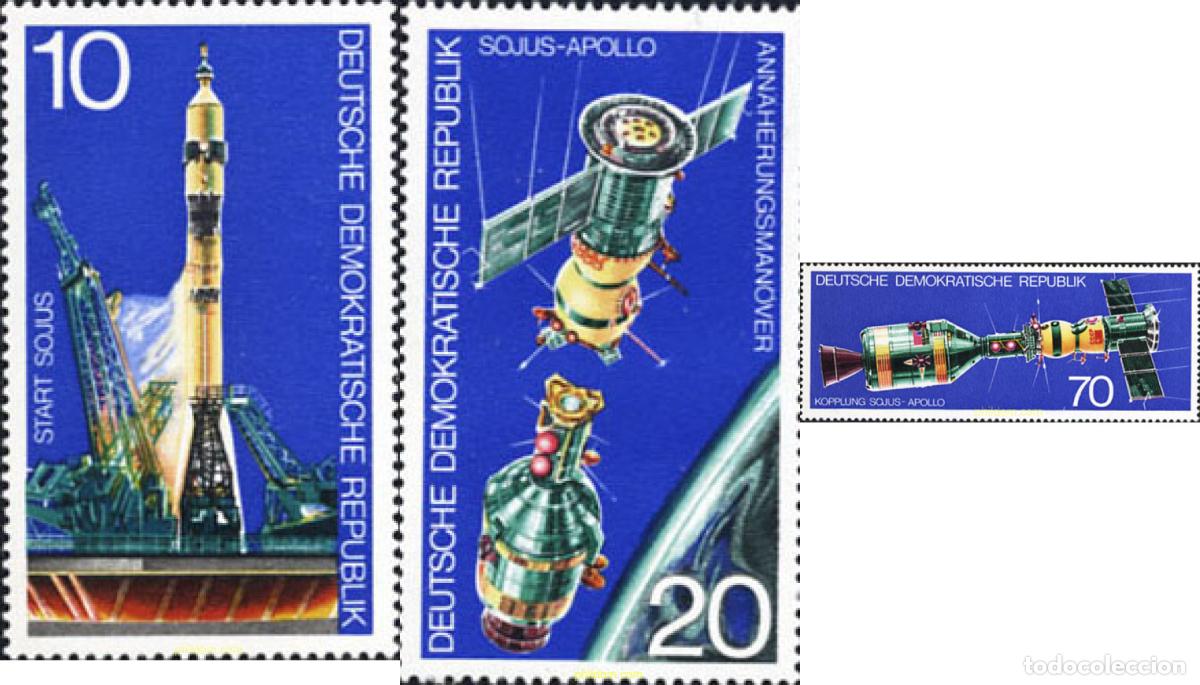 Sellos: 150785 MNH ALEMANIA DEMOCRATICA 1975 COOPERACION ESPACIAL U.R.S.S. - U.S.A.