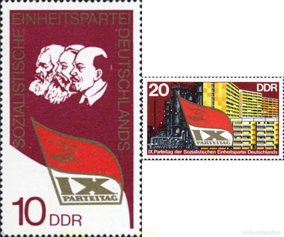Sellos: 150797 MNH ALEMANIA DEMOCRATICA 1976 9 CONGRESO DEL PARTIDO SOCIALISTA UNITARIO ALEMAN