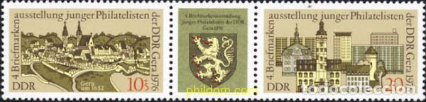 Sellos: 286420 MNH ALEMANIA DEMOCRATICA 1976 EXPOSICION FILATELICA DE LA JUVENTUD DE GERA