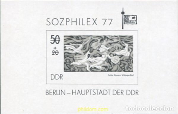 Sellos: 166312 MNH ALEMANIA DEMOCRATICA 1977 SOZPHILEX 77. EXPOSICION FILATELICA INTERNACIONAL EN BERLIN