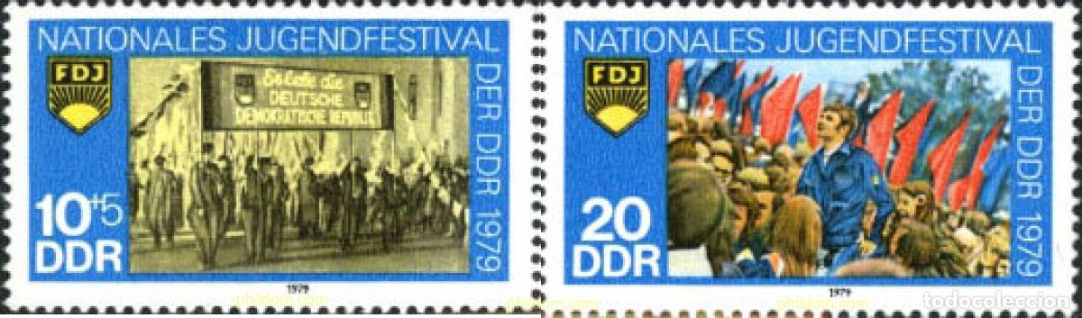 Sellos: 144830 MNH ALEMANIA DEMOCRATICA 1979 FESTIVAL NACIONAL DE LA JUVENTUD
