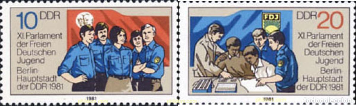 Sellos: 145038 MNH ALEMANIA DEMOCRATICA 1981 PARLAMENTO DE LA JUVENTUD ALEMANA
