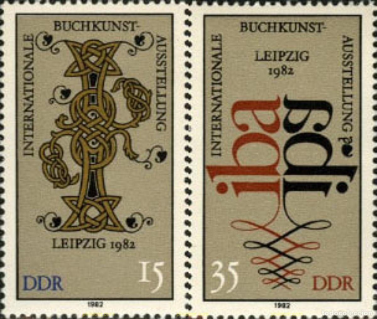Sellos: 150885 MNH ALEMANIA DEMOCRATICA 1982 EXPOSICION INTERNACIONAL DEL ARTE DEL LIBRO DE LEIPZIG