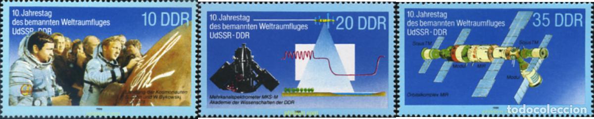 Sellos: 145042 MNH ALEMANIA DEMOCRATICA 1988 10 ANIVERSARIO DEL VUELO ESPACIAL R.D.A.-U.R.S.S