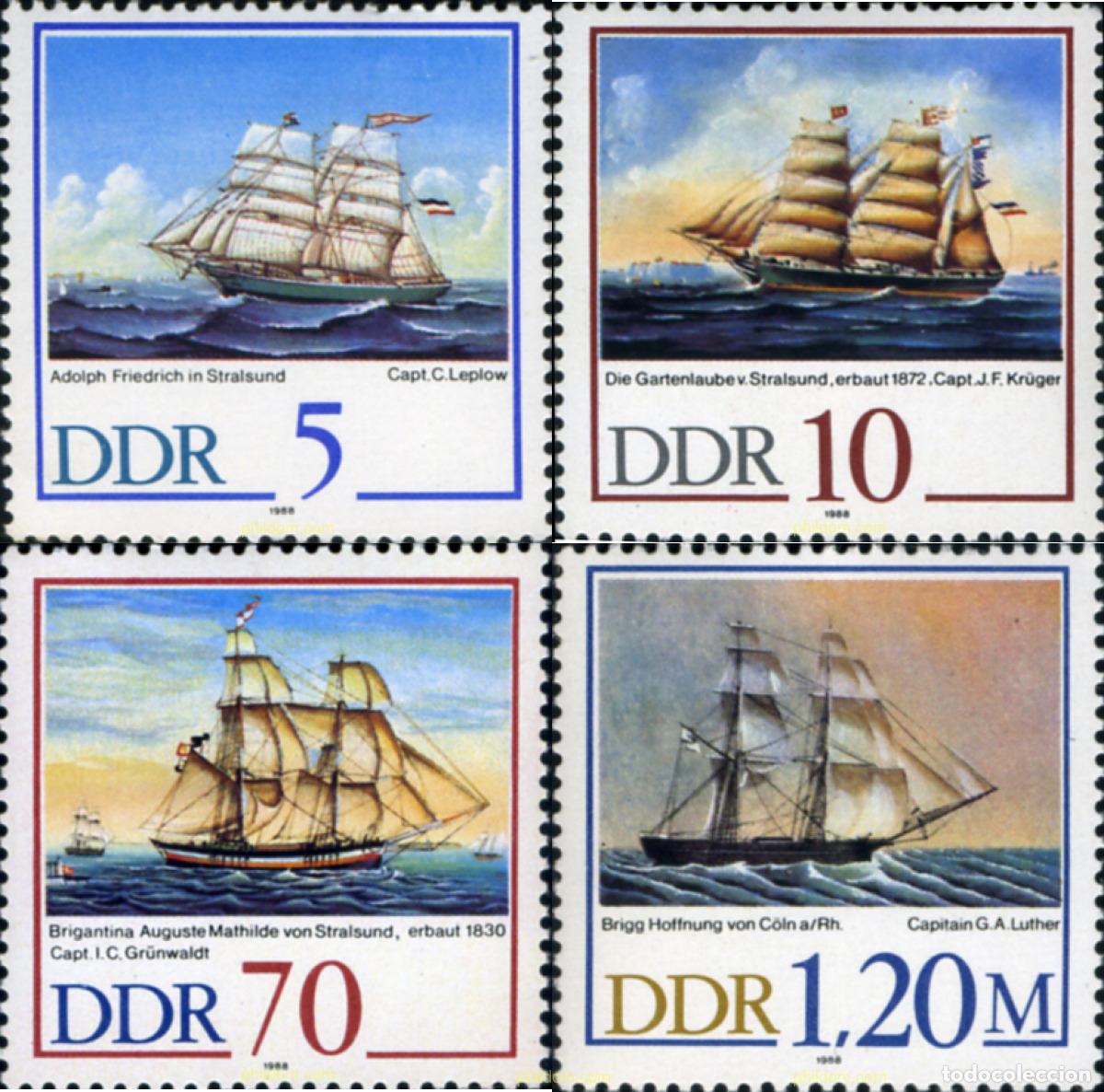Sellos: 150982 MNH ALEMANIA DEMOCRATICA 1988 500 ANIVERSARIO DE LA COMPA&Ntilde;IA MARITIMA DE STRALSUND