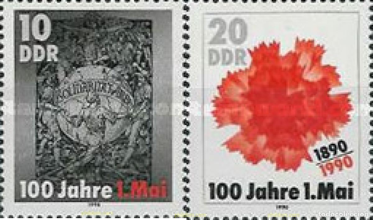 Sellos: 151007 MNH ALEMANIA DEMOCRATICA 1990 CENTENARIO DEL 1 DE MAYO