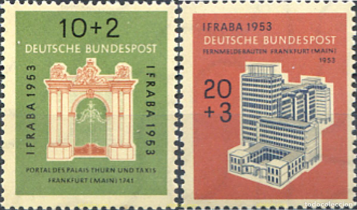 Sellos: 150008 MNH ALEMANIA FEDERAL 1953 IFRABA 1953. EXPOSICION FILATELICA INTERNACIONAL EN FRANKFURT