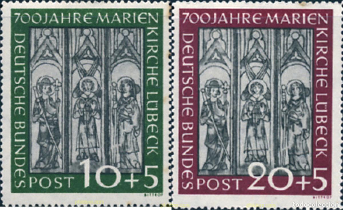 Sellos: 223973 MNH ALEMANIA FEDERAL 1951 7 CENTENARIO DE LA CATEDRAL DE L&Uuml;BECK