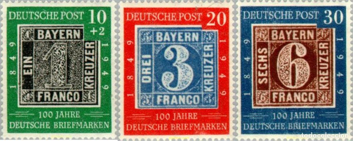 Sellos: 656104 HINGED ALEMANIA FEDERAL 1949 CENTENARIO DEL SELLO ALEMAN