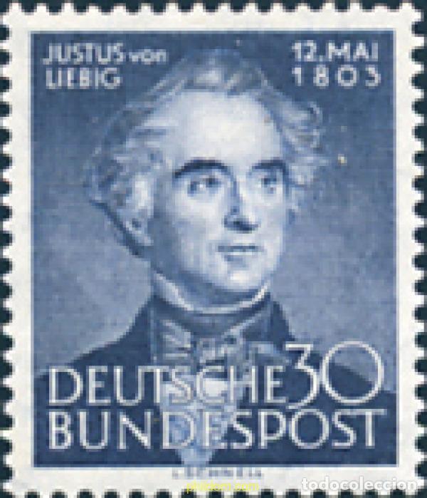 Sellos: 150007 MNH ALEMANIA FEDERAL 1953 150 ANIVERSARIO DEL NACIMIENTO DEL QUIMICO JUSTUS VON LIEBIG