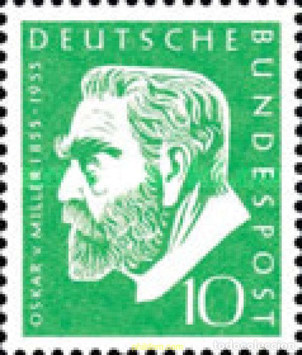 Sellos: 150017 MNH ALEMANIA FEDERAL 1955 CENTENARIO DEL NACIMIENTO DE OSKAR VON MILLER