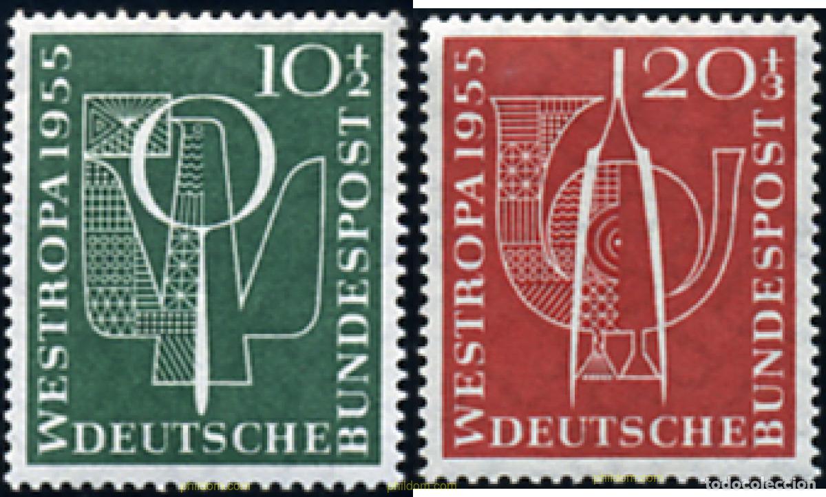 Francobolli: 150023 MNH ALEMANIA FEDERAL 1955 WESTROPA 1955. EXPOSICION FILATELICA INTERNACIONAL EN D&Uuml;SSELDORF