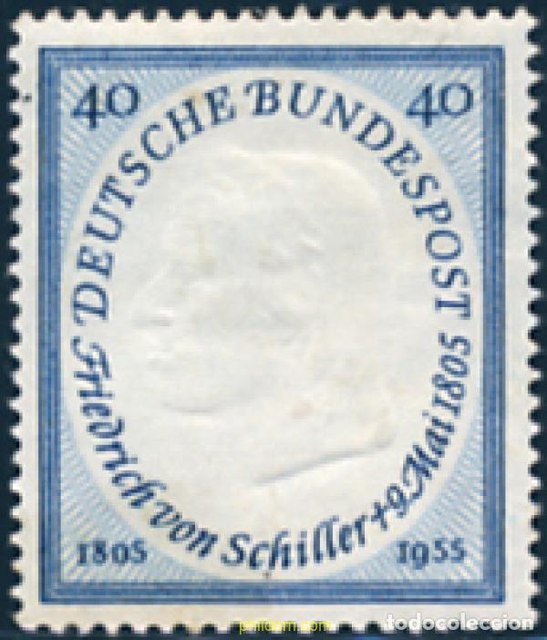 Francobolli: 202986 MNH ALEMANIA FEDERAL 1955 150 ANIVERSARIO DE LA MUERTE DEL POETA FRIEDRICH VON SCHILLER