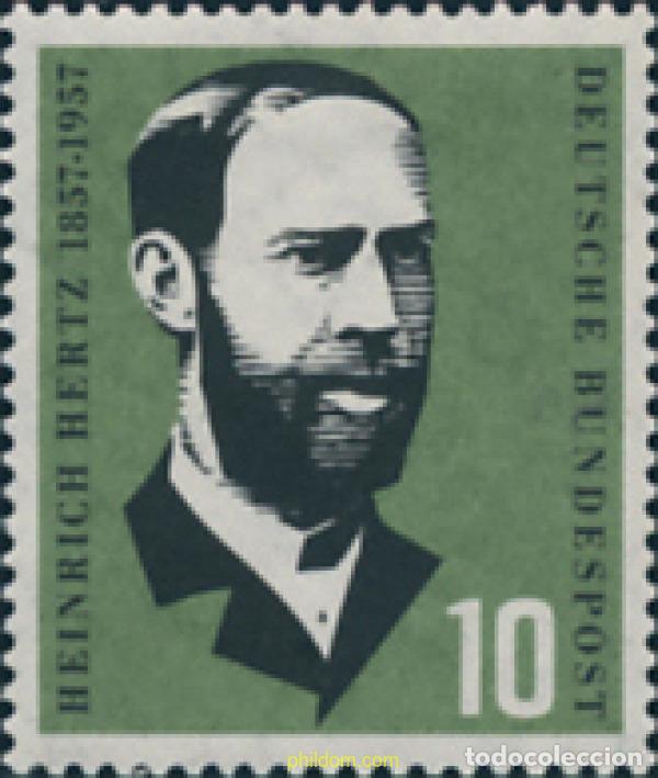 Timbres: 150042 MNH ALEMANIA FEDERAL 1957 CENTENARIO DEL NACIMIENTO DE HEINRICH HERTZ