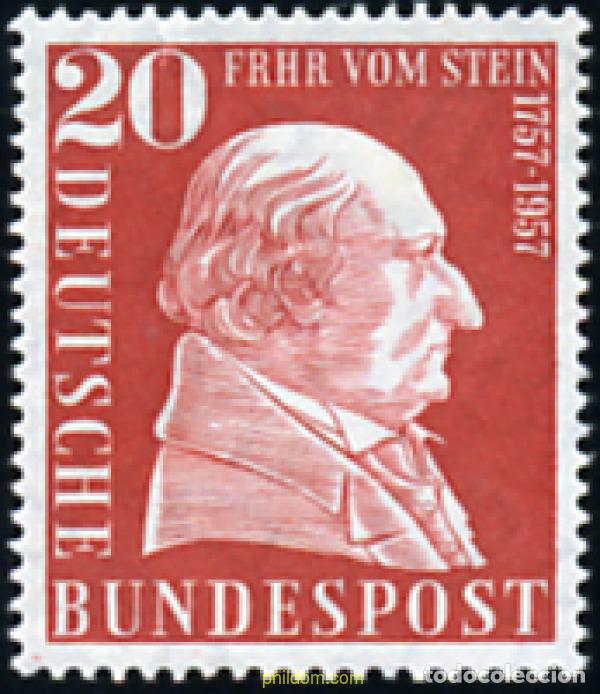 Timbres: 150049 MNH ALEMANIA FEDERAL 1957 BICENTENARIO DEL NACIMIENTO DE KARL REICHSFREIHERR VOM STEIM