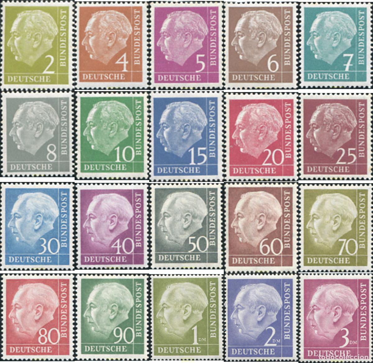 Francobolli: 150010 MNH ALEMANIA FEDERAL 1954 PRESIDENTE THEODOR HEUSS
