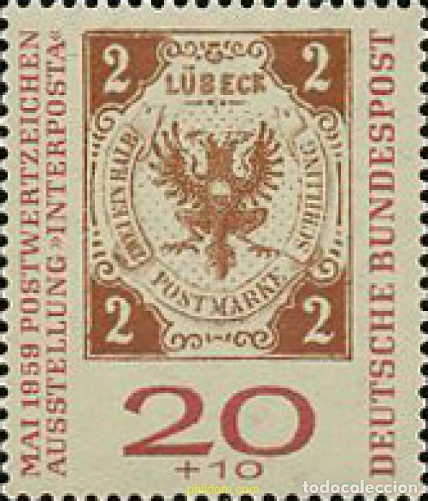 Sellos: 199671 MNH ALEMANIA FEDERAL 1959 INTERPOSTA 1959. EXPOSICION FILATELICA INTERNACIONAL DE HAMBURGO