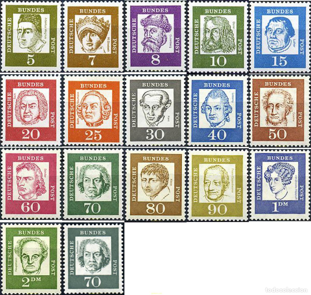 Sellos: 150078 MNH ALEMANIA FEDERAL 1961 CELEBRIDADES