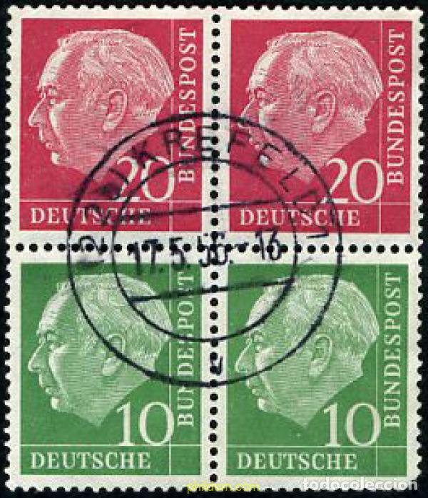 Sellos: 202992 USED ALEMANIA FEDERAL 1954 PRESIDENTE THEODOR HEUSS