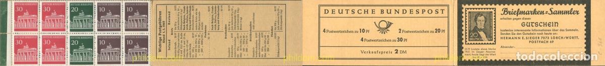 Stamps: 158153 MNH ALEMANIA FEDERAL 1966 PUERTA DE BRANDEBURGO EN BERLIN