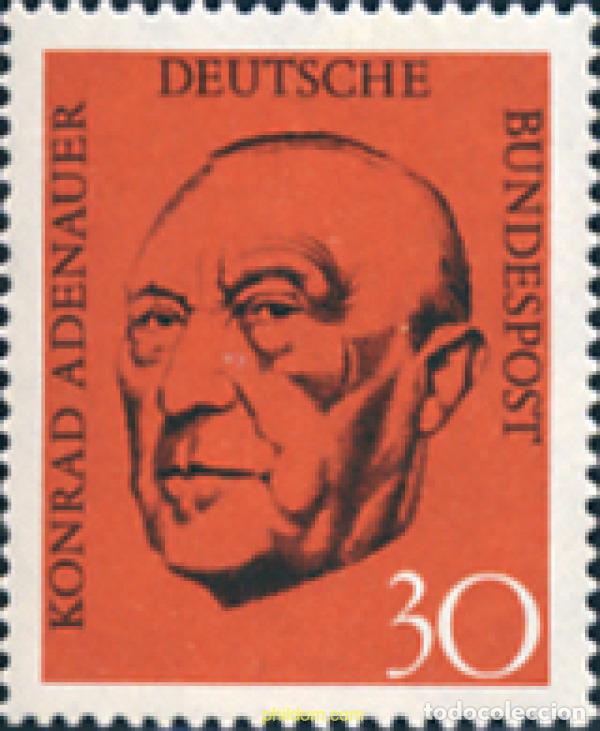Stamps: 150134 MNH ALEMANIA FEDERAL 1968 ANIVERSARIO DE LA MUERTE DE KONRAD ADENAUER