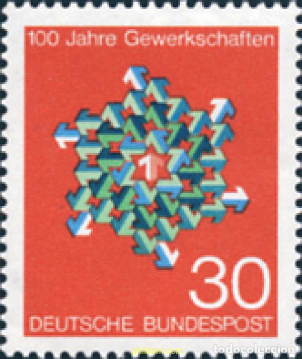 Stamps: 150137 MNH ALEMANIA FEDERAL 1968 CENTENARIO DE LOS SINDICATOS ALEMANES