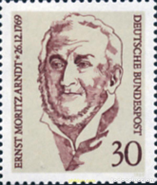 Sellos: 150154 MNH ALEMANIA FEDERAL 1969 BICENTENARIO DEL NACIMIENTO DEL POETA ERNST MORITZ ARNDT