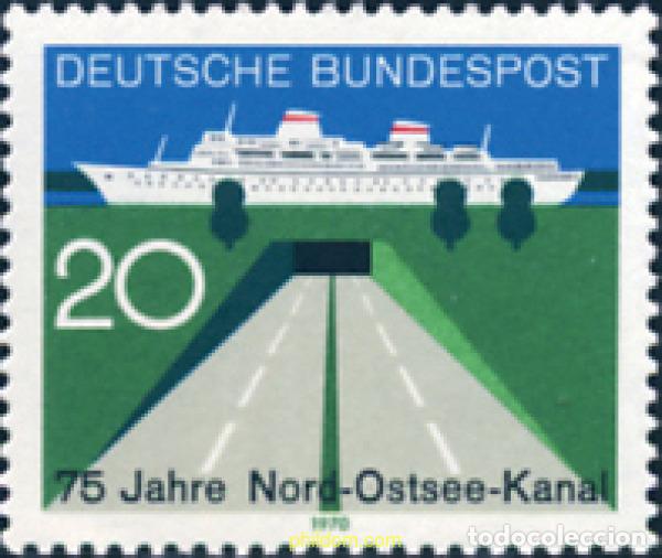 Sellos: 150158 MNH ALEMANIA FEDERAL 1970 75 ANIVERSARIO DEL CANAL DEL MAR BALTICO