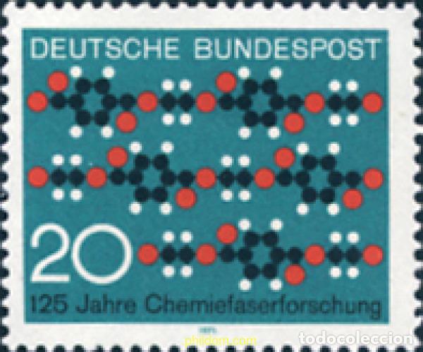 Sellos: 150170 MNH ALEMANIA FEDERAL 1971 125 ANIVERSARIO DE LA INVESTIGACION QUIMICA DE FIBRAS TEXTILES