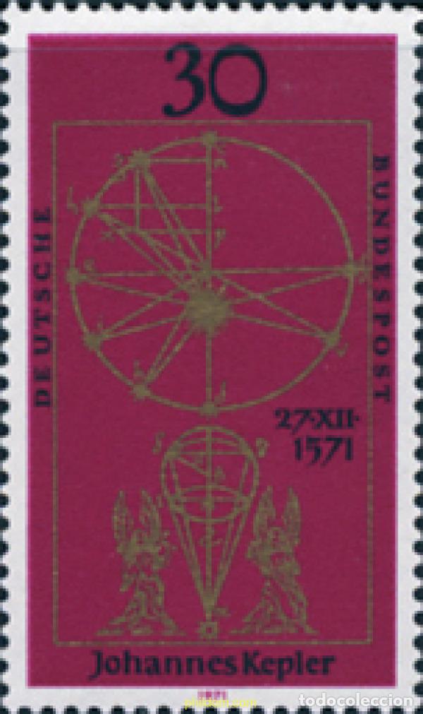 Sellos: 150178 MNH ALEMANIA FEDERAL 1971 400 ANIVERSARIO DEL NACIMIENTO DE JOHANNES KEPLER
