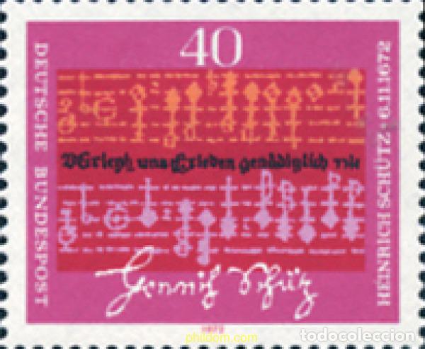 Sellos: 150190 MNH ALEMANIA FEDERAL 1972 300 ANIVERSARIO DE LA MUERTE DEL COMPOSITOR HEINRICH SCH&Uuml;TZ