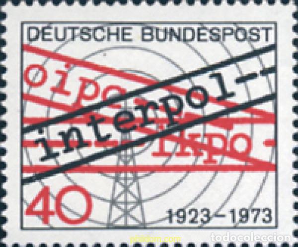Sellos: 150198 MNH ALEMANIA FEDERAL 1973 50 ANIVERSARIO DE LA INTERPOL