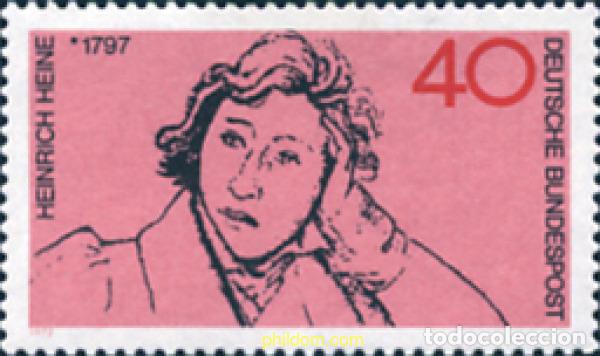 Sellos: 150193 MNH ALEMANIA FEDERAL 1972 175 ANIVERSARIO DEL NACIMIENTO DE HEINRICH HEINE