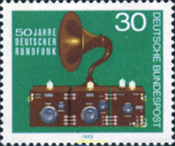 Sellos: 150208 MNH ALEMANIA FEDERAL 1973 50 ANIVERSARIO DE LA RADIO ALEMANA