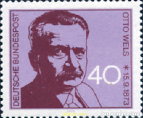 Sellos: 150205 MNH ALEMANIA FEDERAL 1973 CENTENARIO DEL NACIMIENTO DE OTTO WELS