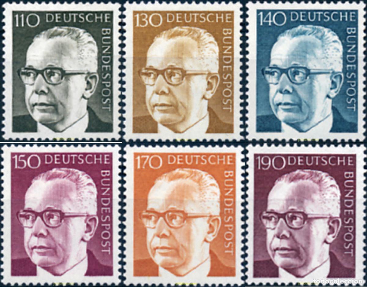 Sellos: 150187 MNH ALEMANIA FEDERAL 1972 PRESIDENTE GUSTAV HEINEMANN