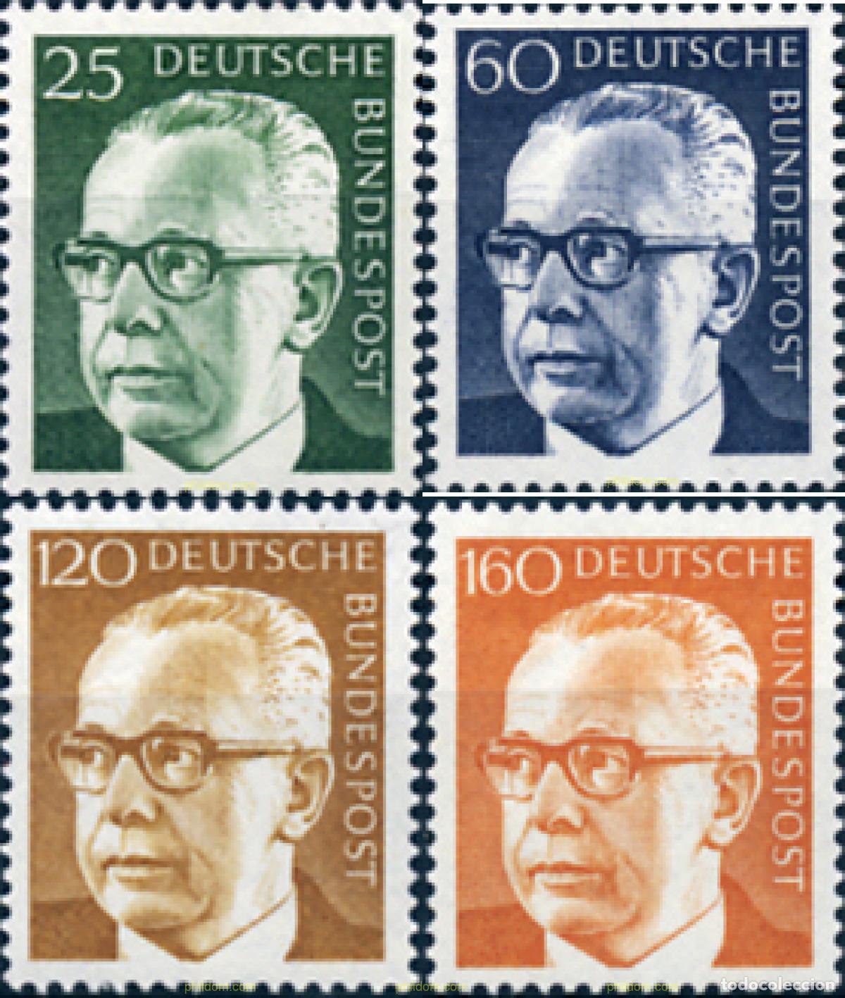 Sellos: 150179 MNH ALEMANIA FEDERAL 1971 PRESIDENTE GUSTAV HEINEMANN