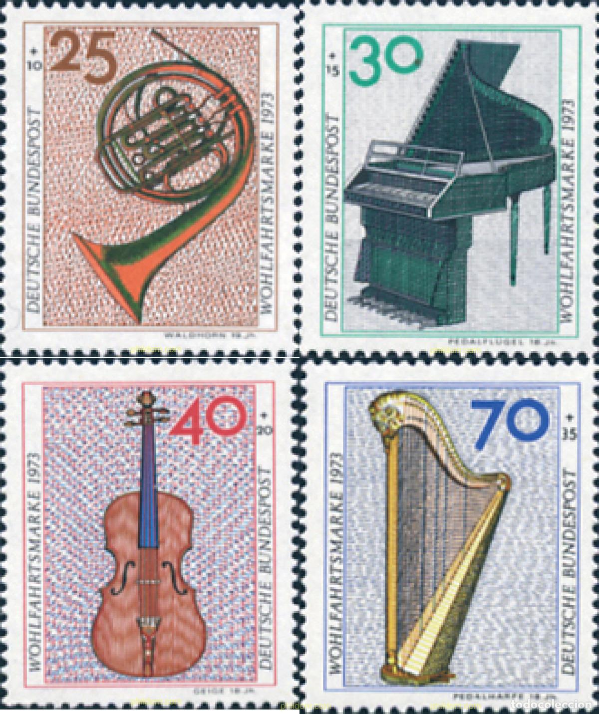 Sellos: 150207 MNH ALEMANIA FEDERAL 1973 INSTRUMENTOS MUSICALES