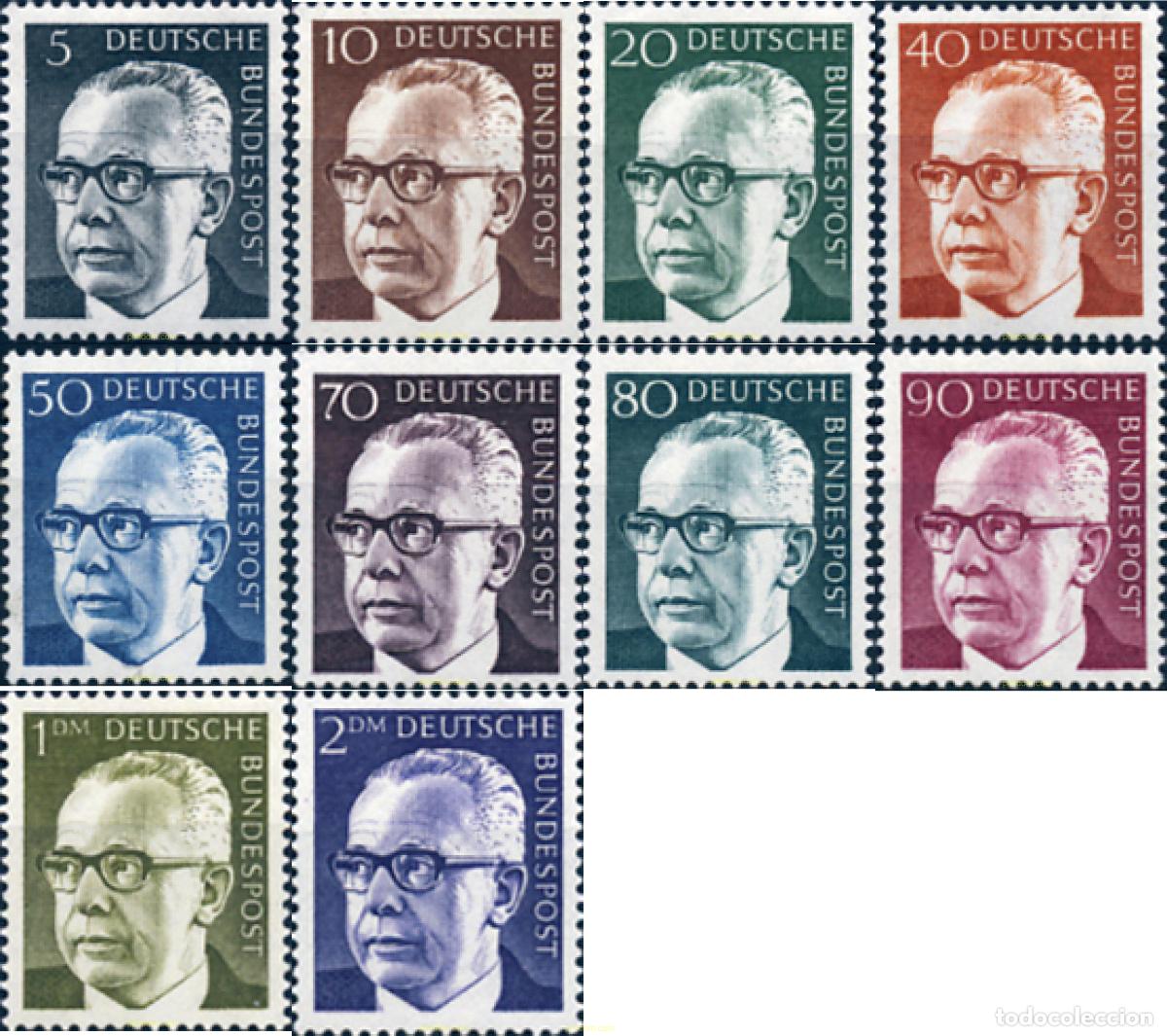 Sellos: 150159 MNH ALEMANIA FEDERAL 1970 PRESIDENTE GUSTAV HEINEMANN