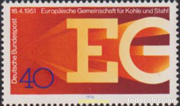 Sellos: 150244 MNH ALEMANIA FEDERAL 1976 25 ANIVERSARIO DE LA COMUNIDAD EUROPEA DE CARBON Y ACERO