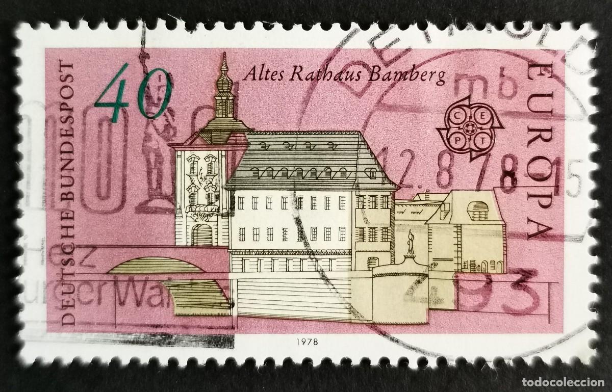 Sellos: Sello Alemania R. Federal 1978, Europa , Antiguo Ayuntamiento de Bamberg, 40 Pf. Michel: DE 969
